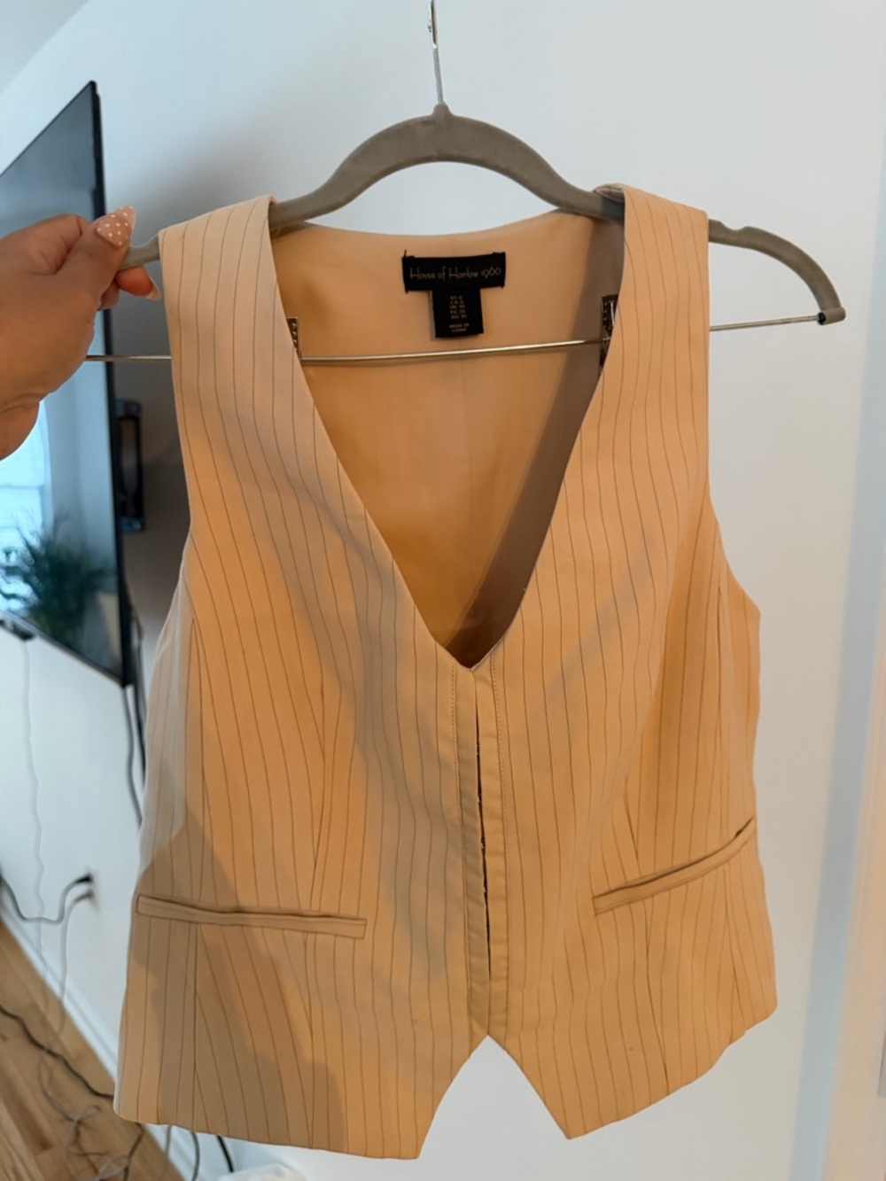 House of Harlow 1960 Beige Pinstripe Set